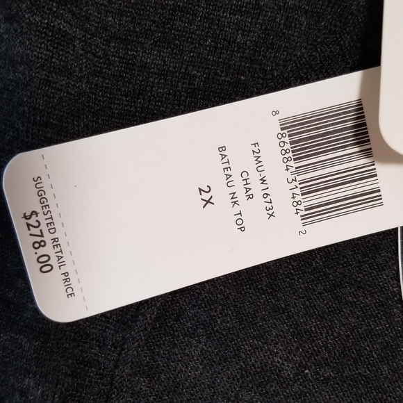 NWT Eileen Fisher Charcoal Gray Dolman Sleeve Fine Merino Sweater Size 2X - Picture 8 of 11